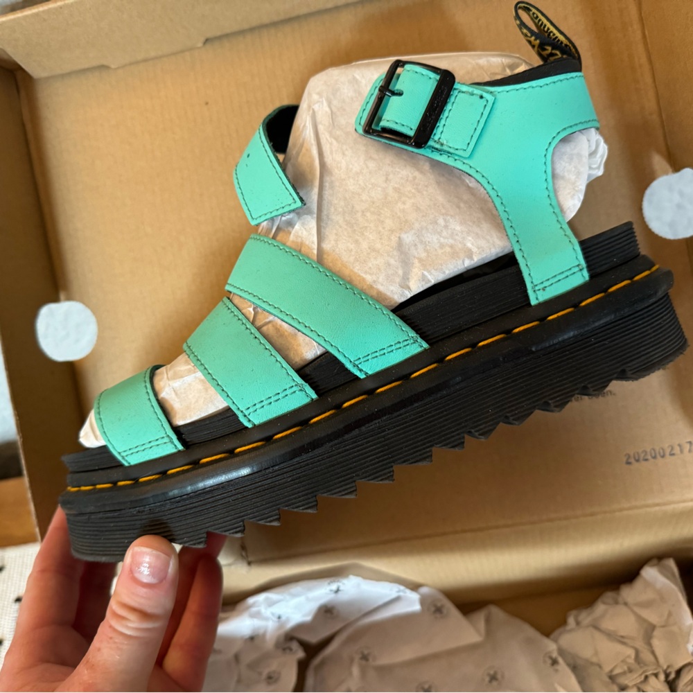 Dr. Martens Blaire teal sandal- perfect condition in box!